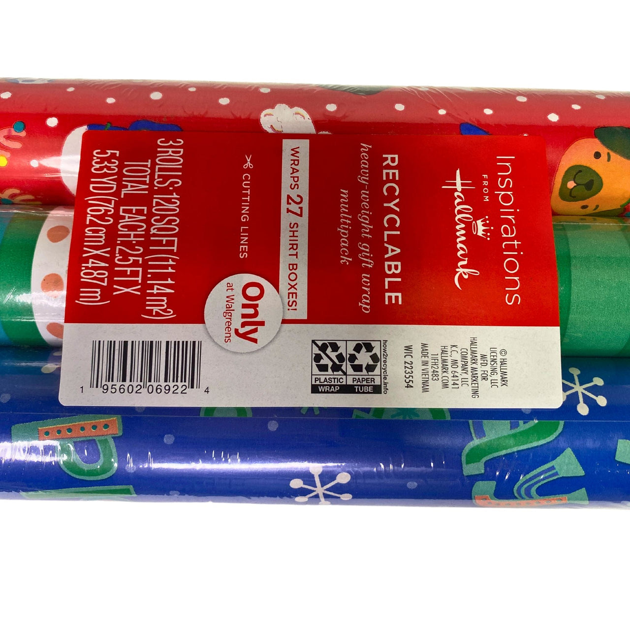 Inspirations From Hallmark Recyclable Heavy Weight Gift Wrap Multipack (120 Pcs Lot)