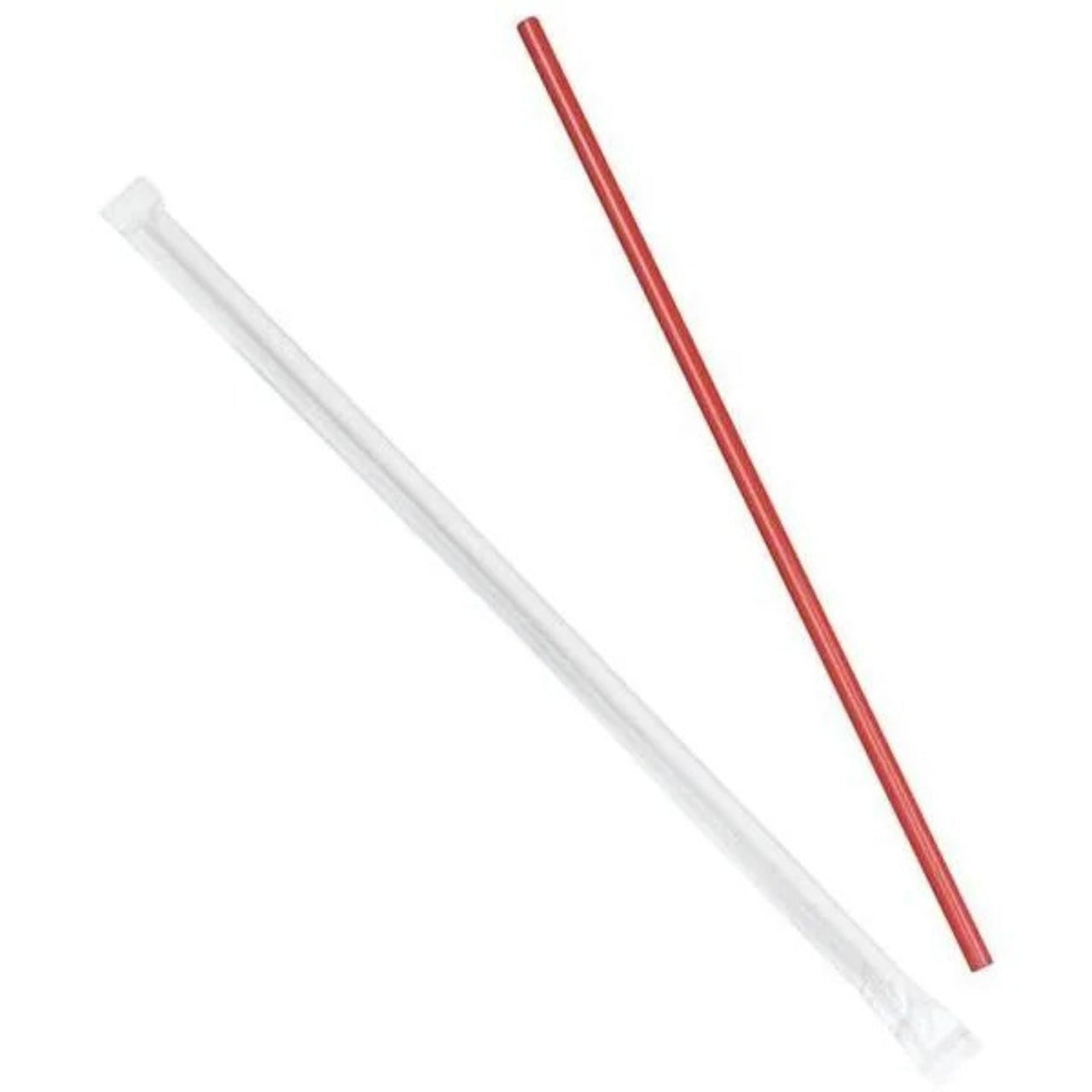 Dixie® 10.25" Jumbo Wrapped Plastic Straws, Red, Boxed