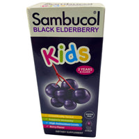 Thumbnail for Sambucol Black Elderberry Kids 2 Years & Older Gluten Free Berry Flavor Dietary Supplement 4 FL OZ Syrup