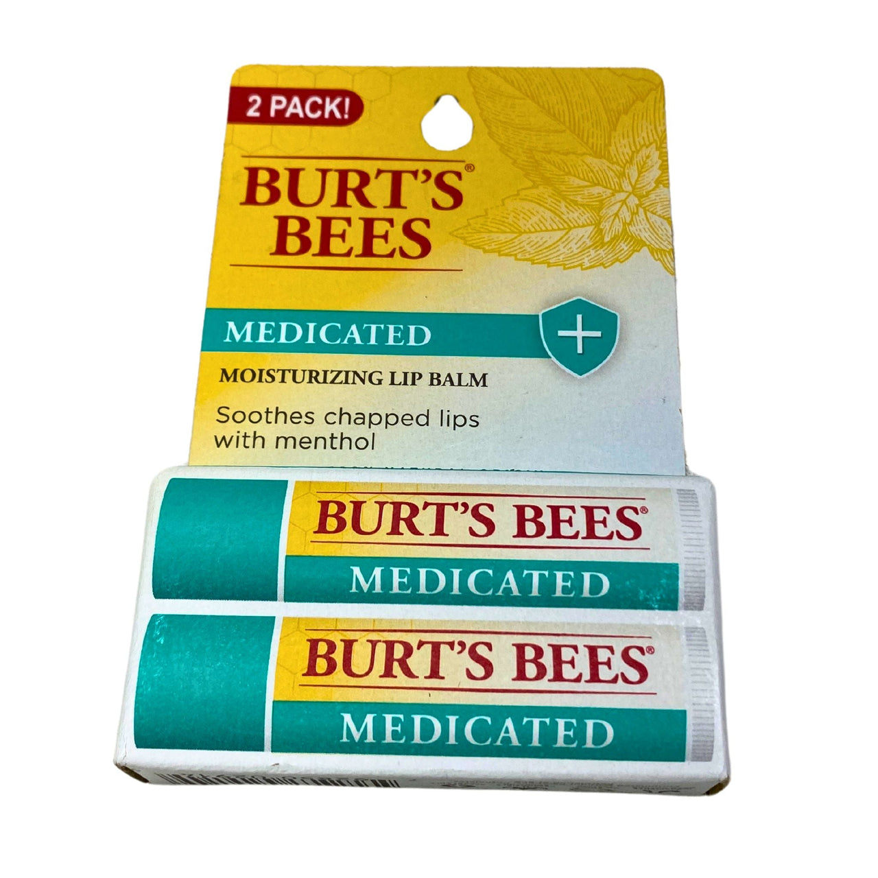 Burt's Bees Medicated Moisturizing Lip Balm 2 Pack