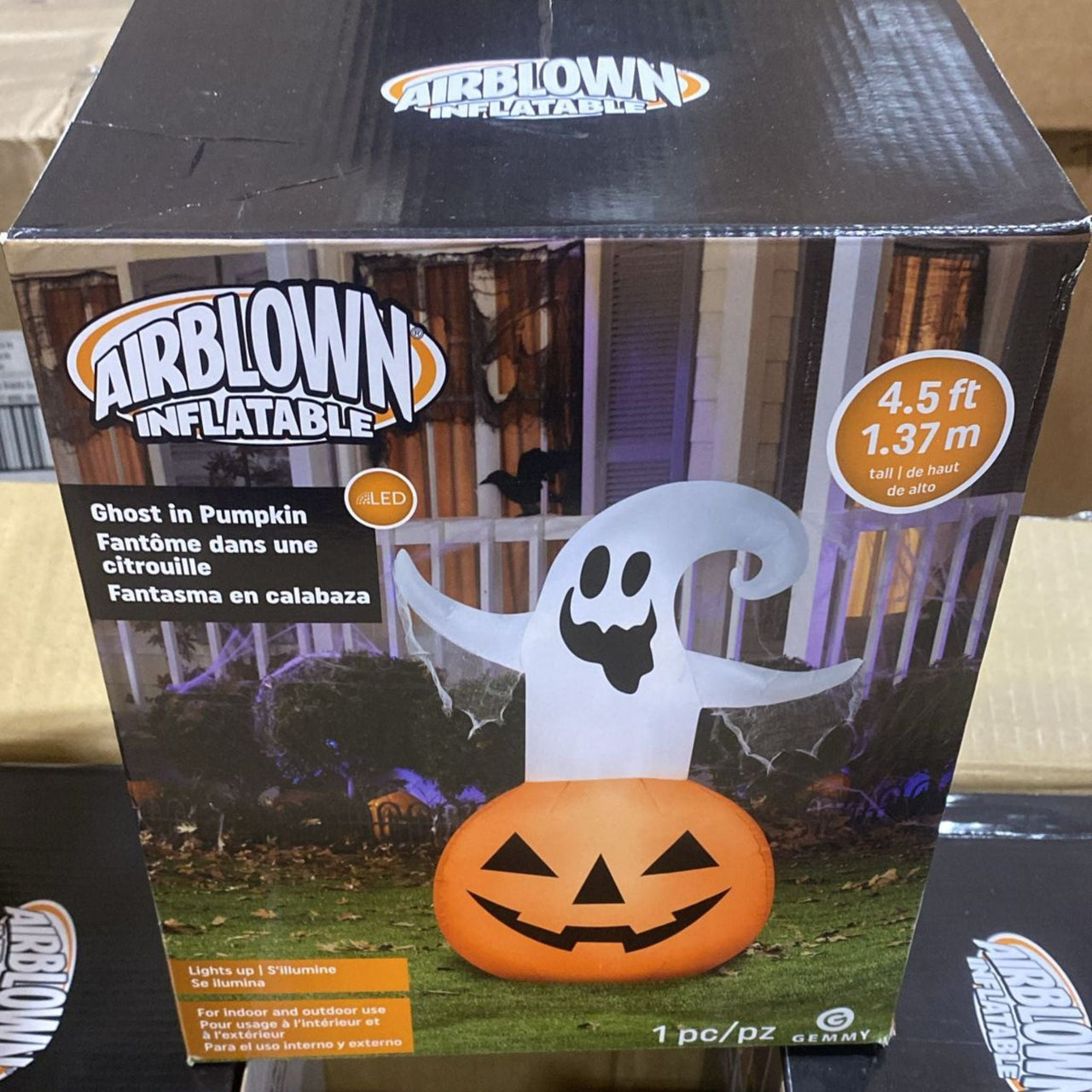 AirBlown Inflatable Ghost In Pumpkin LED for indoor & outdoor use 4.5FT