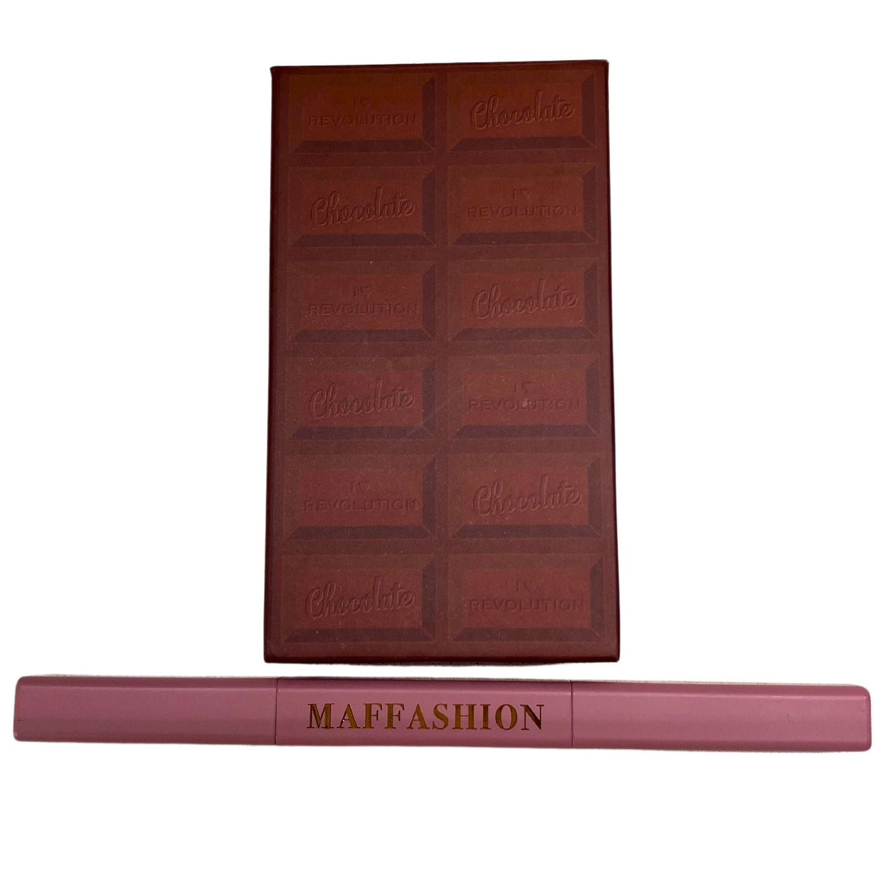 Revolution Duo Brow Pencil and Gel Ash Brown 0.10 FL OZ and Chocolate Contour Bar Fair 2 x 0.15 OZ 