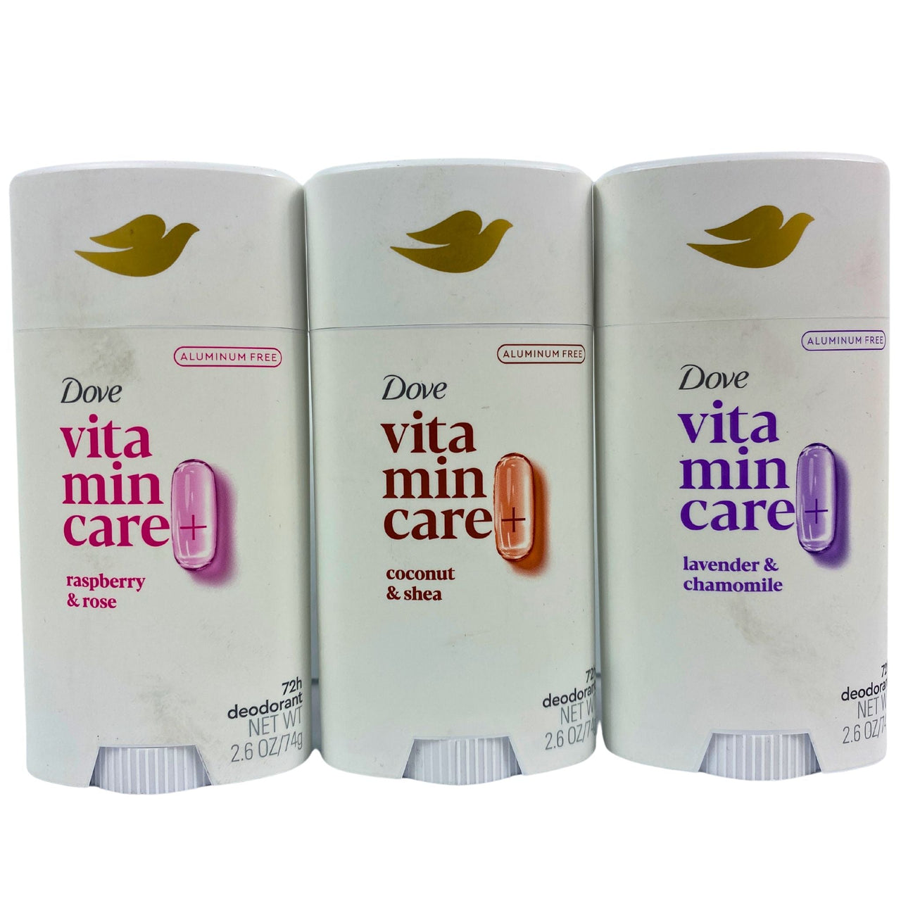 Dove Vitamin Care+ 72h Deodorant Assorted Scents 2.6oz (36 Pcs Lot)