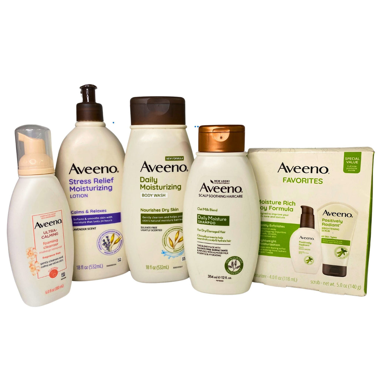 Aveeno Mix includes Body Wash,Cleanser,Shampoo,Lotion