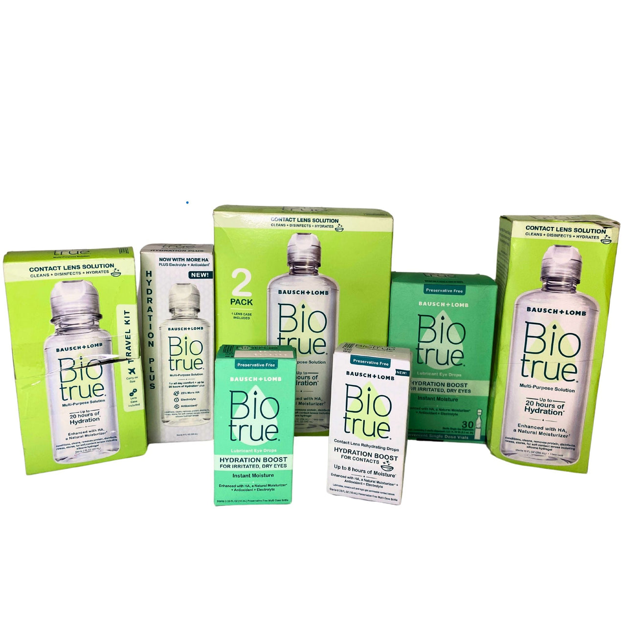 Bio True Mix includes Contact Lens Solution in Single & 2 packs and Eye Drops (27 Pcs Lot)