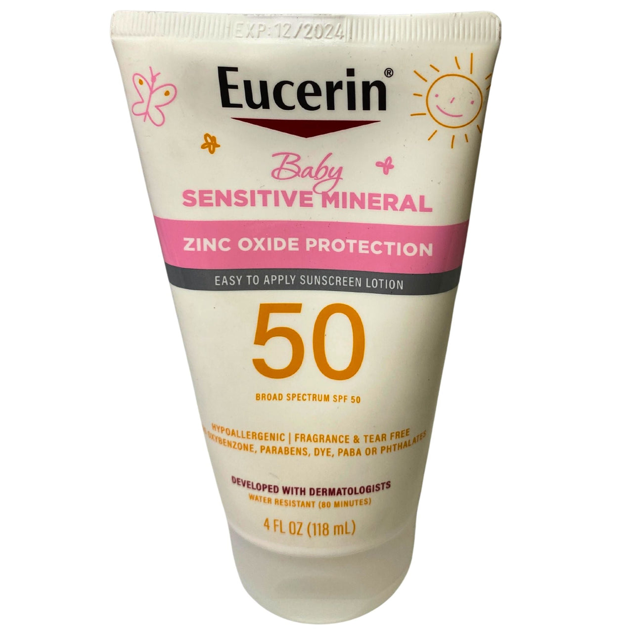 Eucerin Sun Sensitive Mineral Baby Sunscreen SPF 50, Sunscreen Lotion 4 Fl Oz Tube (45 Pcs Lot)