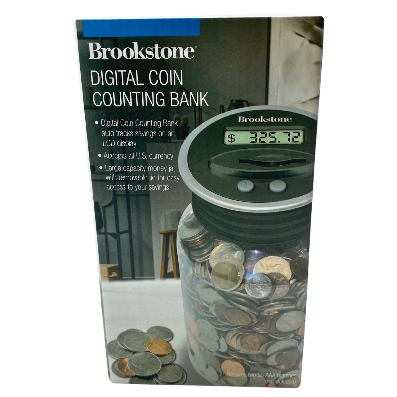 Brookstone Digital Coin Counting Bank and Me Elephant Fountain Mix 