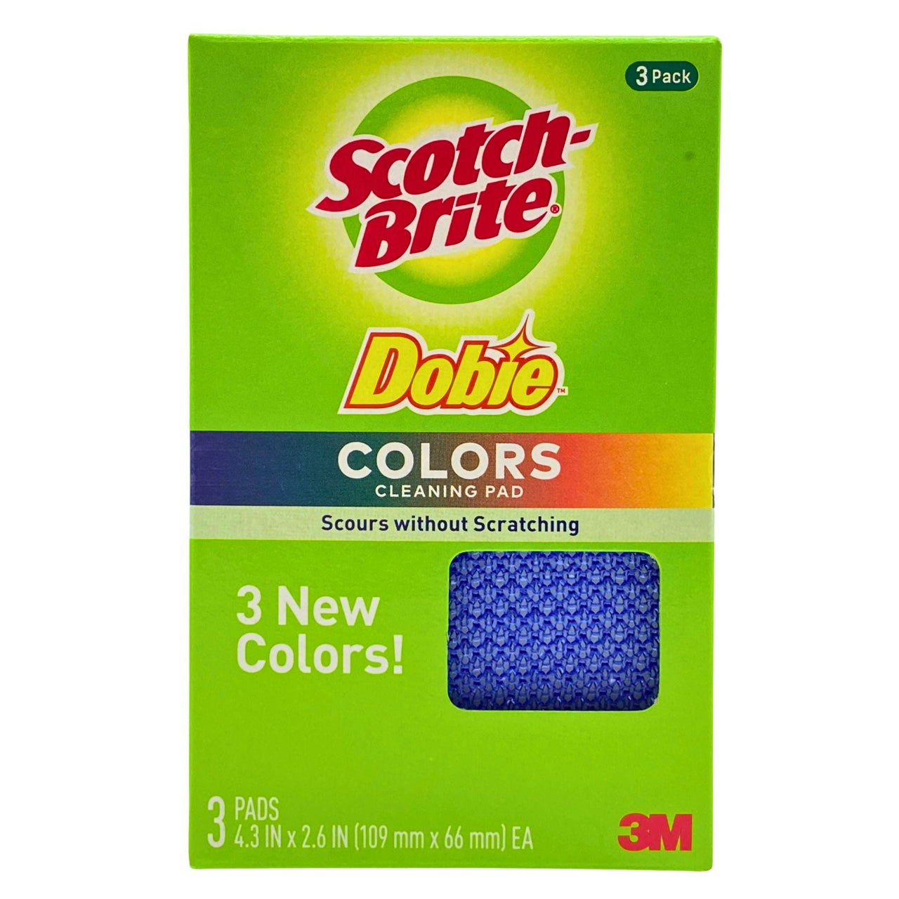 Scotch Brite Dobie Colors Cleaning Pad Scours Without Scratching 3 pack