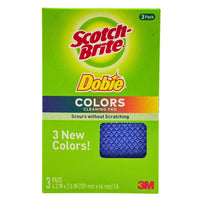 Thumbnail for Scotch Brite Dobie Colors Cleaning Pad Scours Without Scratching 3 pack