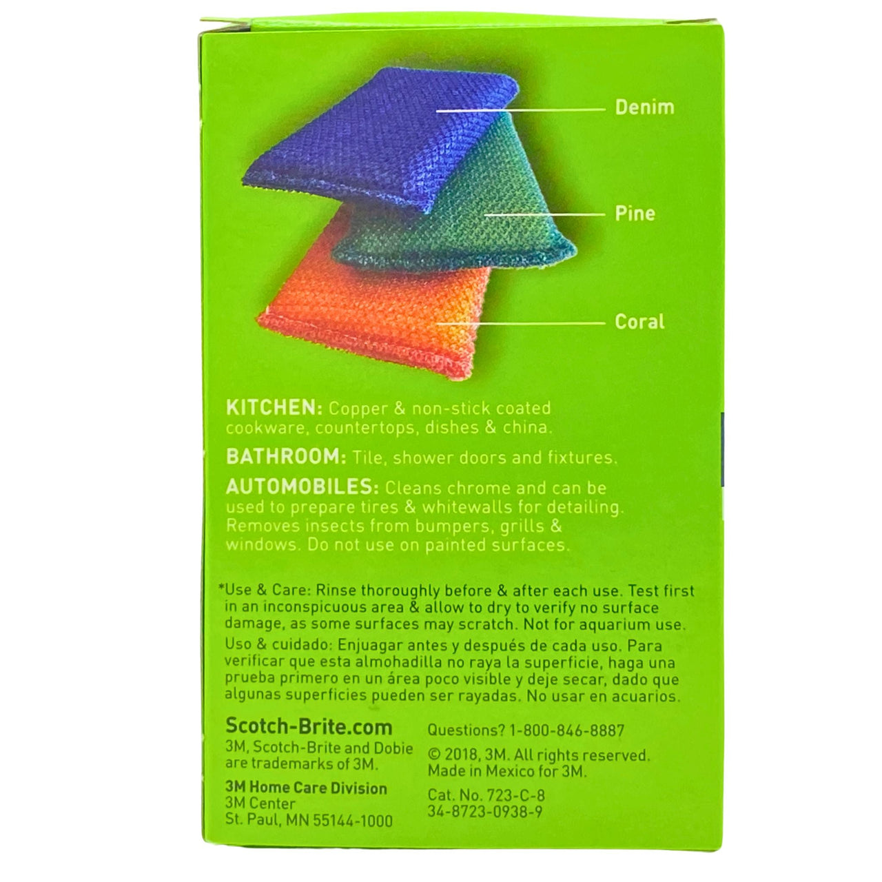 Scotch Brite Dobie Colors Cleaning Pad Scours Without Scratching 3 pack