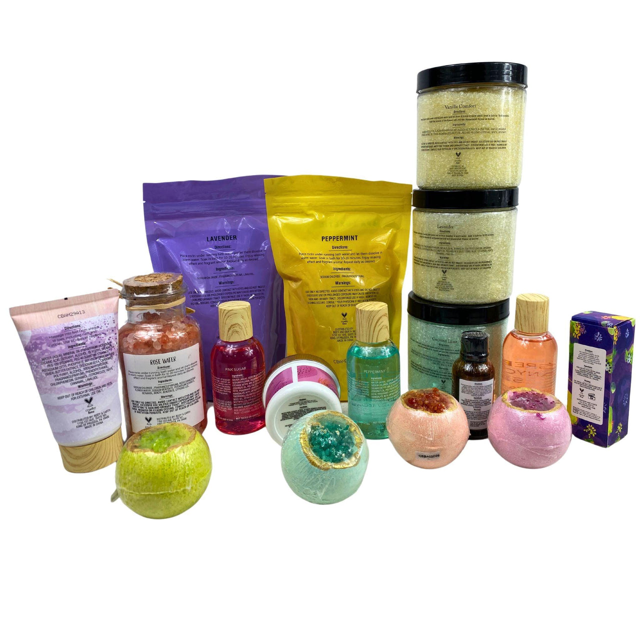 Assorted Spa Mix- May Inlude Salts,Lotion, Bathbombs (100 Pcs Lot) - Discount Wholesalers Inc