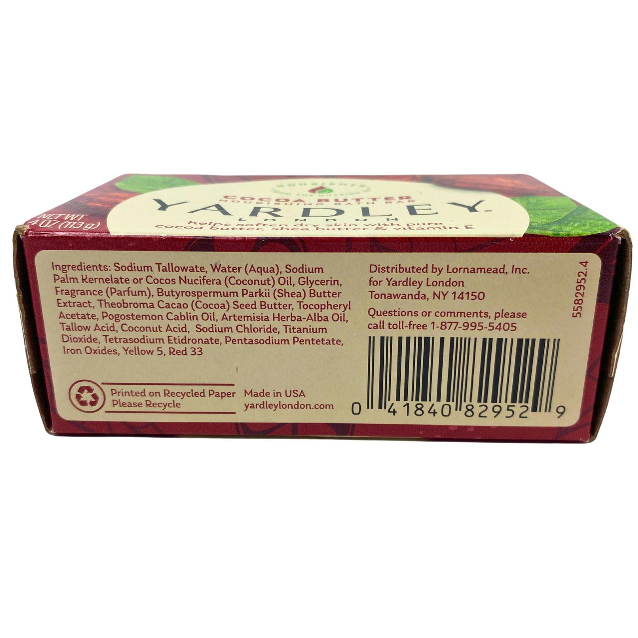 Yardley London Cocoa Butter Noursihing Bath Bar 4OZ (50 Pcs Lot) - Discount Wholesalers Inc